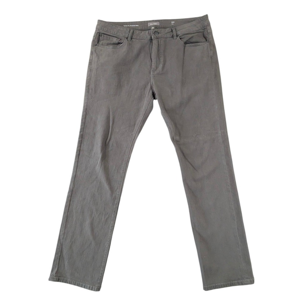 DL1961 Nick‎ Slim Fit Gray Pants Mens Size 38x32 Cotton Stretch Minimalist